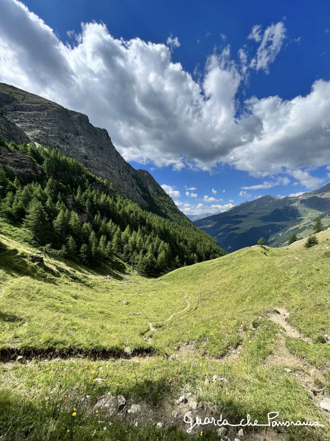 Panorama sul versante percorso